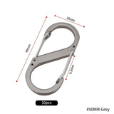 10Pcs S Type Mini Keychain Hook Stainless Steel Carabiner With Lock Anti-Theft Outdoor Camping Backpack Buckle Key-Lock Tool