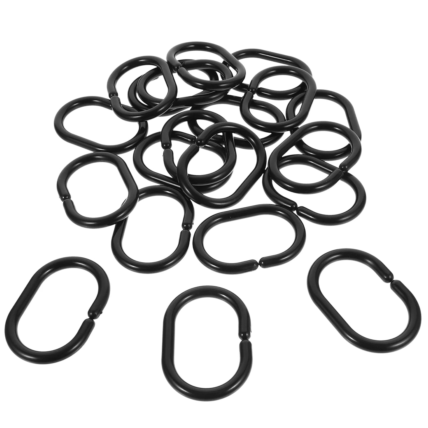 Net Curtain Rod Quick-release Quick-hanging Hooks 20pcs (black) Rings Plastic Shower Extendable Poles Abs