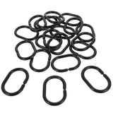 Net Curtain Rod Quick-Release Quick-Hanging Hooks, 20 Pieces (Black) Rings, Plastic Shower Extendable Poles, ABS