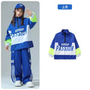 Boys Hip Hop Pullover Street Dance Cargo Pants Girls High Collar Sweatshirt Outfits Kids Jazz Sport Clothes Set Child Streetwear