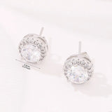 Delicate Small Round Stud Earrings Women with Shiny Cubic Zirconia Simple Versatile for Teens Fashion Jewelry