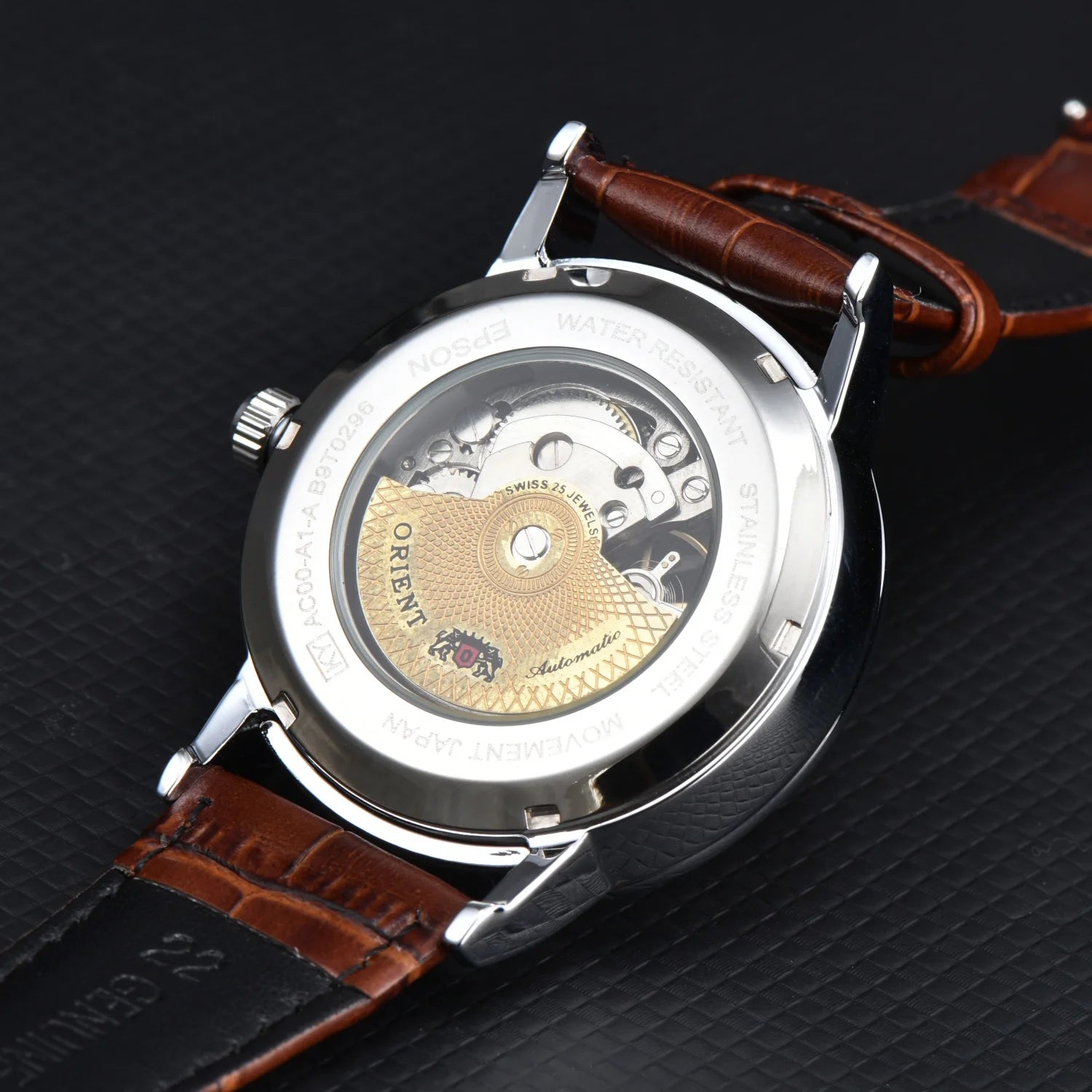 Orient Double Lion Watch Japanese Fully Automatic Mechanical Watch Hollowed Out Business Men's Watch Leather Strap