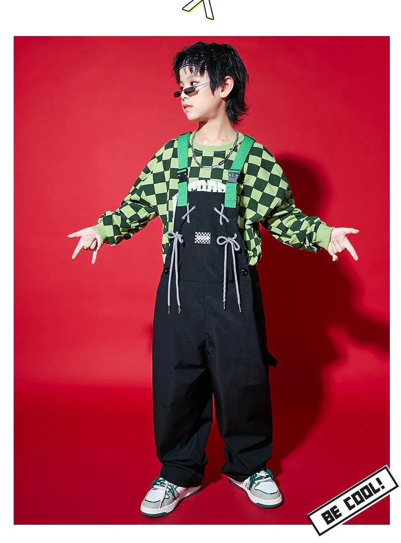 Boys Hip Hop Loose Overalls Girls K-pop Cargo Pants Kids Dungaree Joggers Children Jumpsuit Street Dance Romper Teen Streetwear