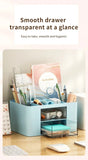 1PC Pen Organizer With 2 Drawer Multi-Functional Pencil Holder For Desk Holder Storage Box For Desk Office Supplies Vanity Table