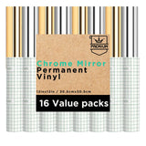 Permanent Adhesive Vinyl for Cricut Machine, Mirror Vinyl Sheets for Decoration, 12in x 12in 