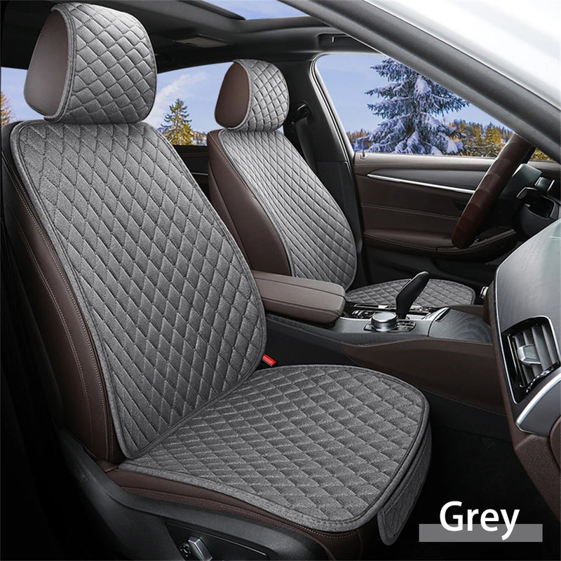 Universal Flax Car Seat Cover Front Rear Cushion Comfortable Breathable Protector Mat Four Season Pad Auto Interior Accessories