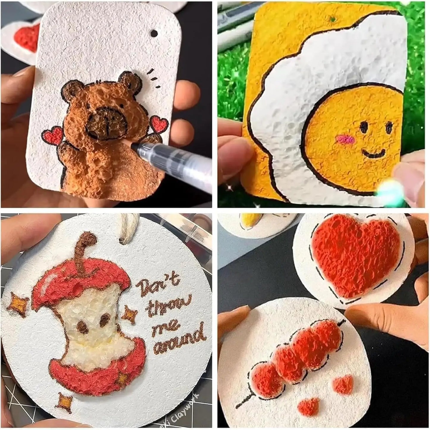 3D Magic Puffy Foam Texture Painting Paper for Kids DIY Drawing Art Educational Craft Sponge Canvas Board Handicraft Toy
