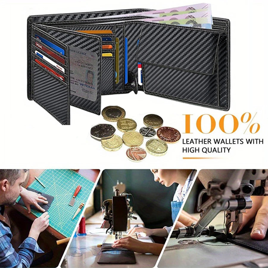 Wallets for Men Multi-functional RFID Blocking Slim Wallet with 15 Credit Card Holders
