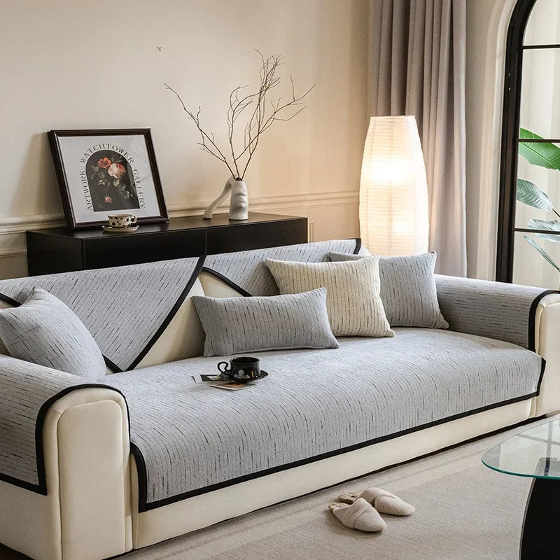 Scratch Sofa Cover Towel Solid Color Non-slip Sofa Backrest Cover Towel Universal New Chenille Sofa Cushion Anti-cat