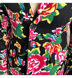 Men Suit 2 Piece Fashion Party Mens Vintage Print Big flower in northeast China Suits Jacket Pants Men Sets