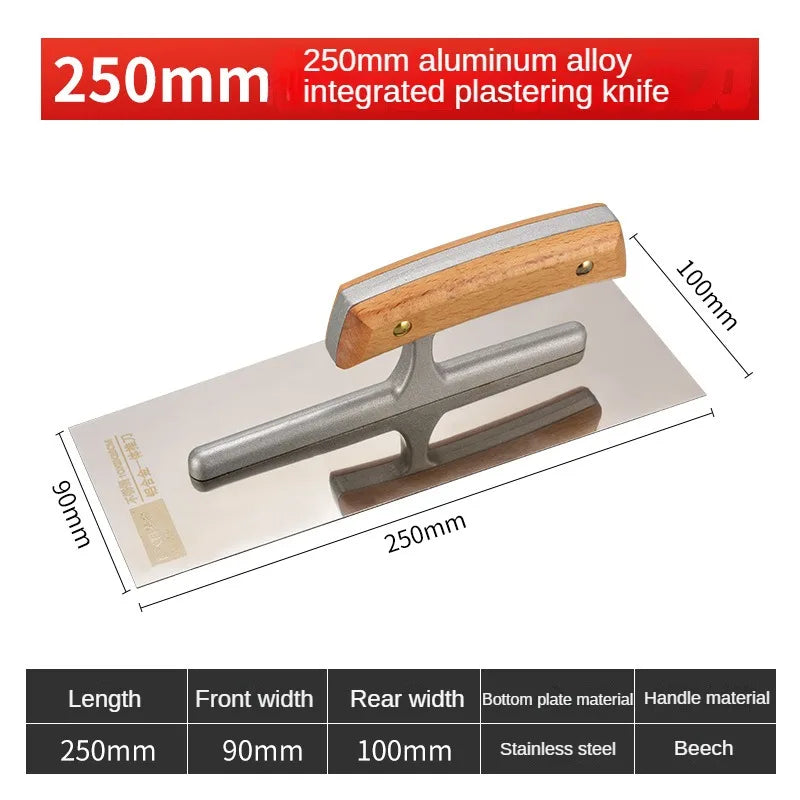 Aluminum Alloy Wooden Handle Plastering Trowel Paint Tool Scraping Putty Diatom Mud Light Collector Knife Construction Tools