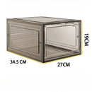 Caja de zapatos de acrílico transparente, tamaño 48, grande, gruesa, antioxidante, apertura frontal, apertura lateral, caja de zapatos AJ con succión magnética