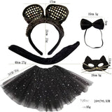 Animal Cat Tiger Cosplay Costume for Boys Girls Headband Clothes Shoes Tail Tutu Skirt Gloves Set for Kids School Performance