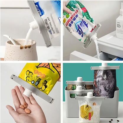 Armazenamento de cozinha alimentos lanche saco de vedação clipes parafuso tampa tempero saco leite em pó preservação clipe gadgets acessórios para casa