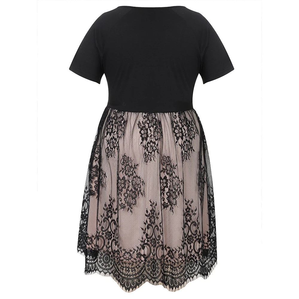 Vestidos de verano para mujer, tallas grandes, sencillos, de manga corta, corte A, largos, para fiesta, tallas grandes 5XL y 6XL. 