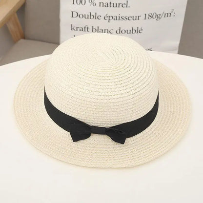 High Quality Flat Top Boater Sun Hat Straw Hat For Men & Women Summer Travel & Beach With Wide Brim UV Protection