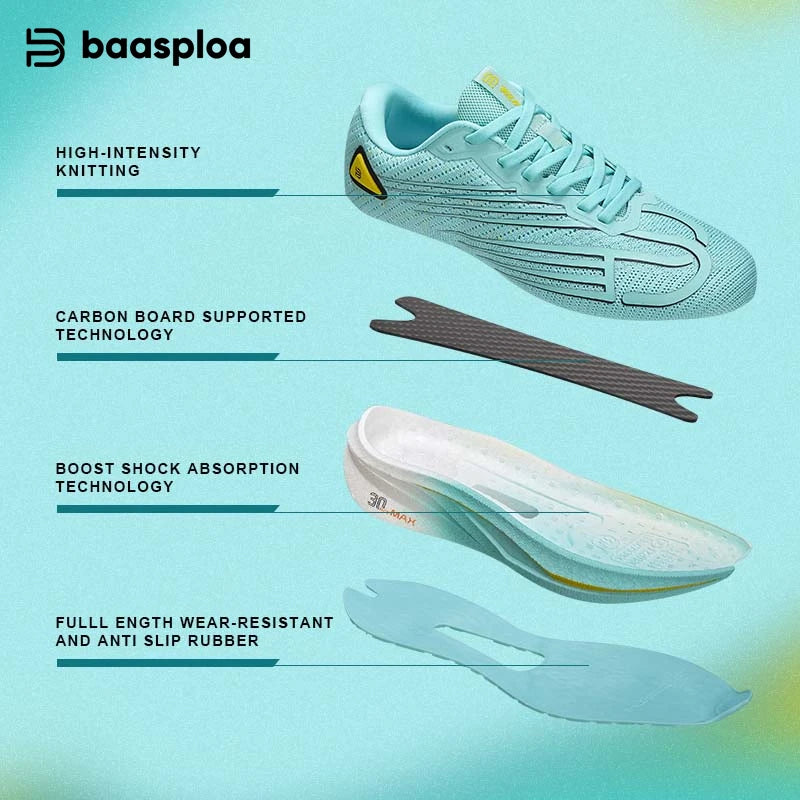 Baasploa Women Professional Running Shoes Outdoor Carbon Plate Non Slip Sports Shoes Female Casual Breathable Jogging Sneakers
