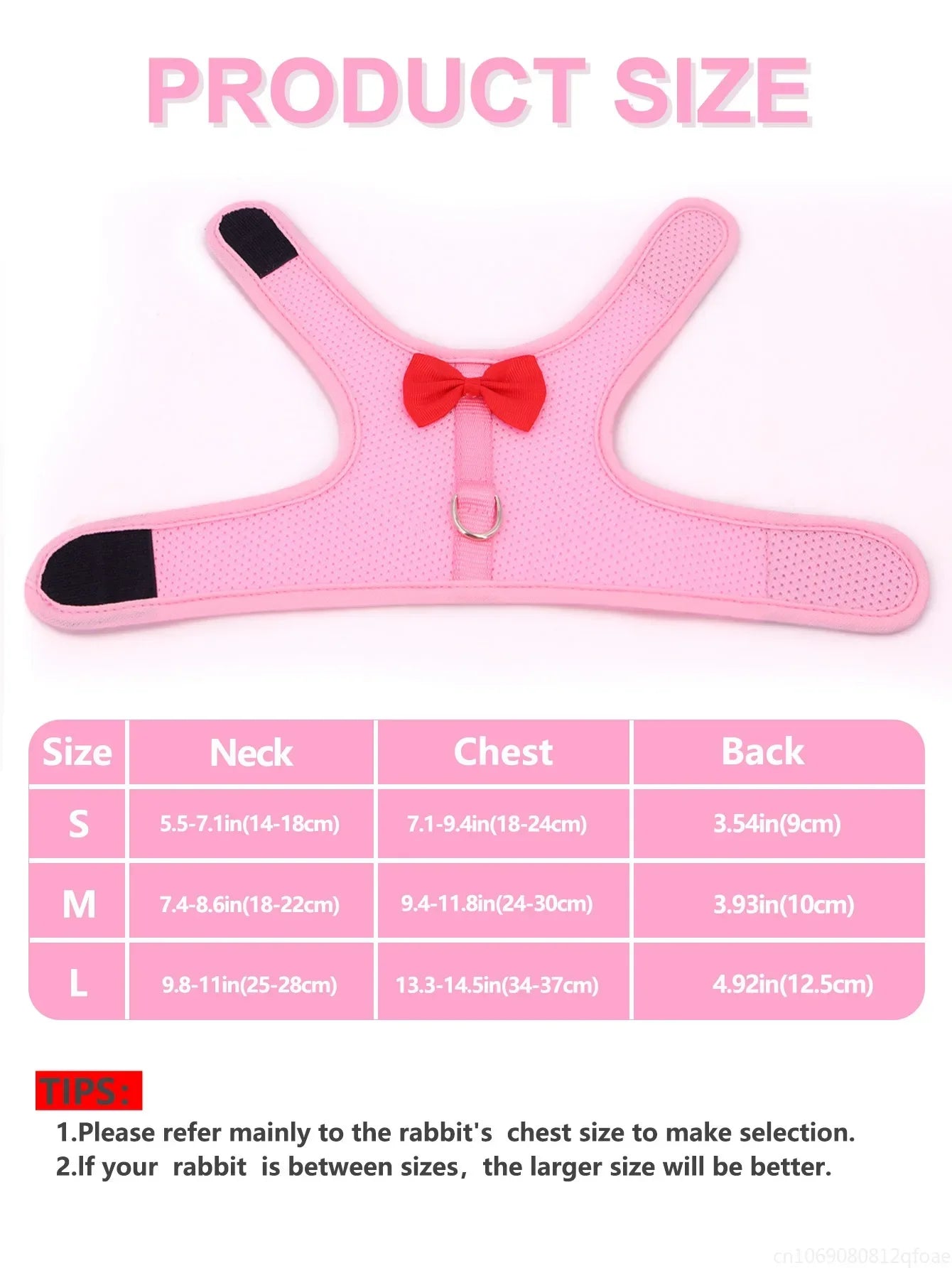Rabbit Harness Soft Mesh Small Pet No Pull Comfort Padded Vest for Bunny Guinea Pigs Squirrels and Other Small Animal
