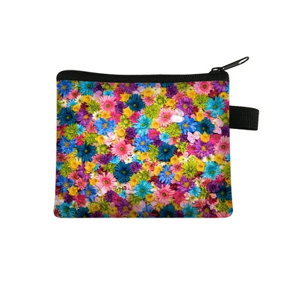 Carteira Portfel Men Wallet Women Cartera Mujer Female Short Cute Flower Zero Wallet Simple Fashion Card Bag Coin Purse Key Case