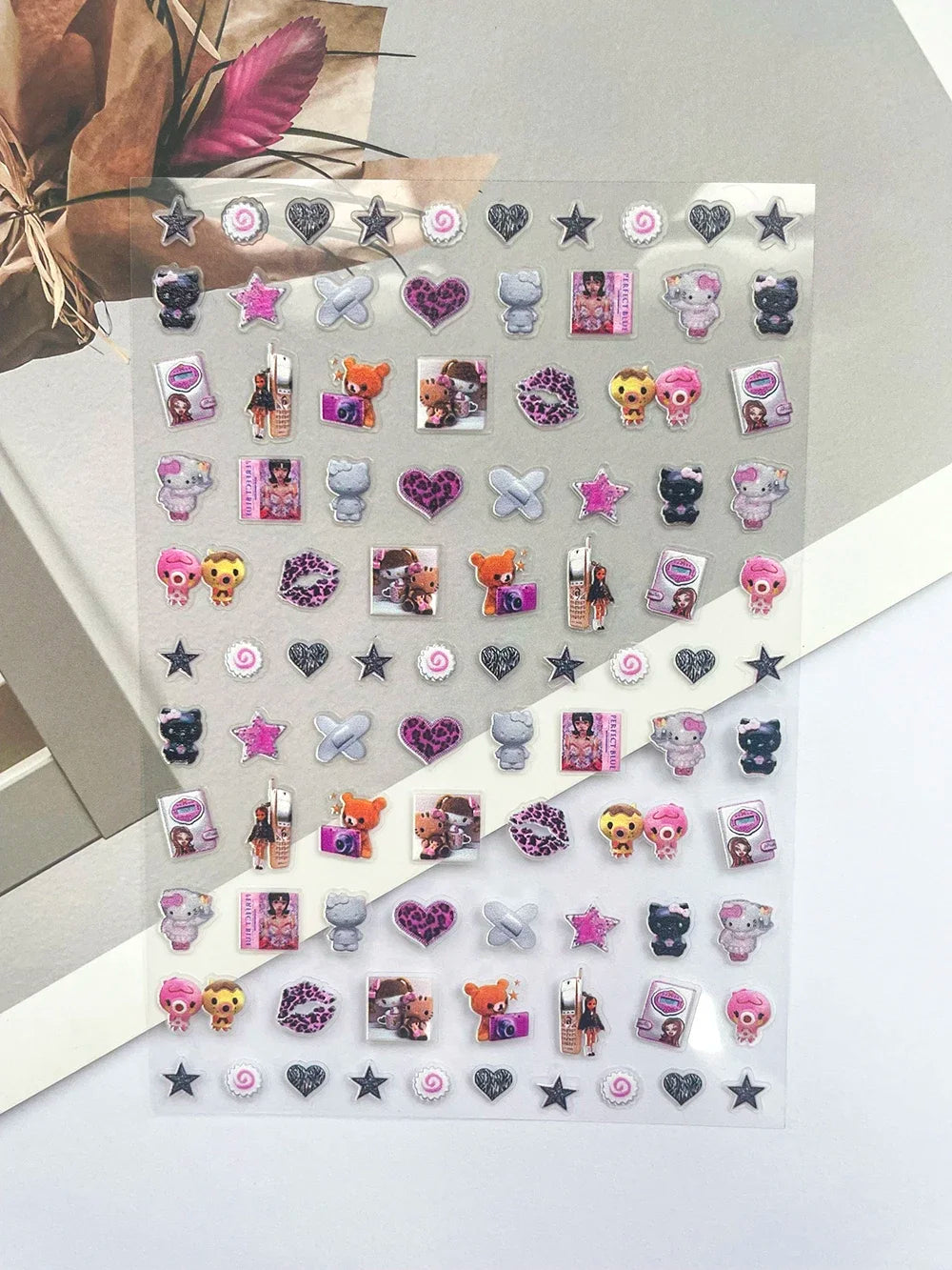 Super Mini Phone Leopard Print Luggage Tags Nail Art Diy Loptop Phone Shell Water Bottle Waterproof Stickers