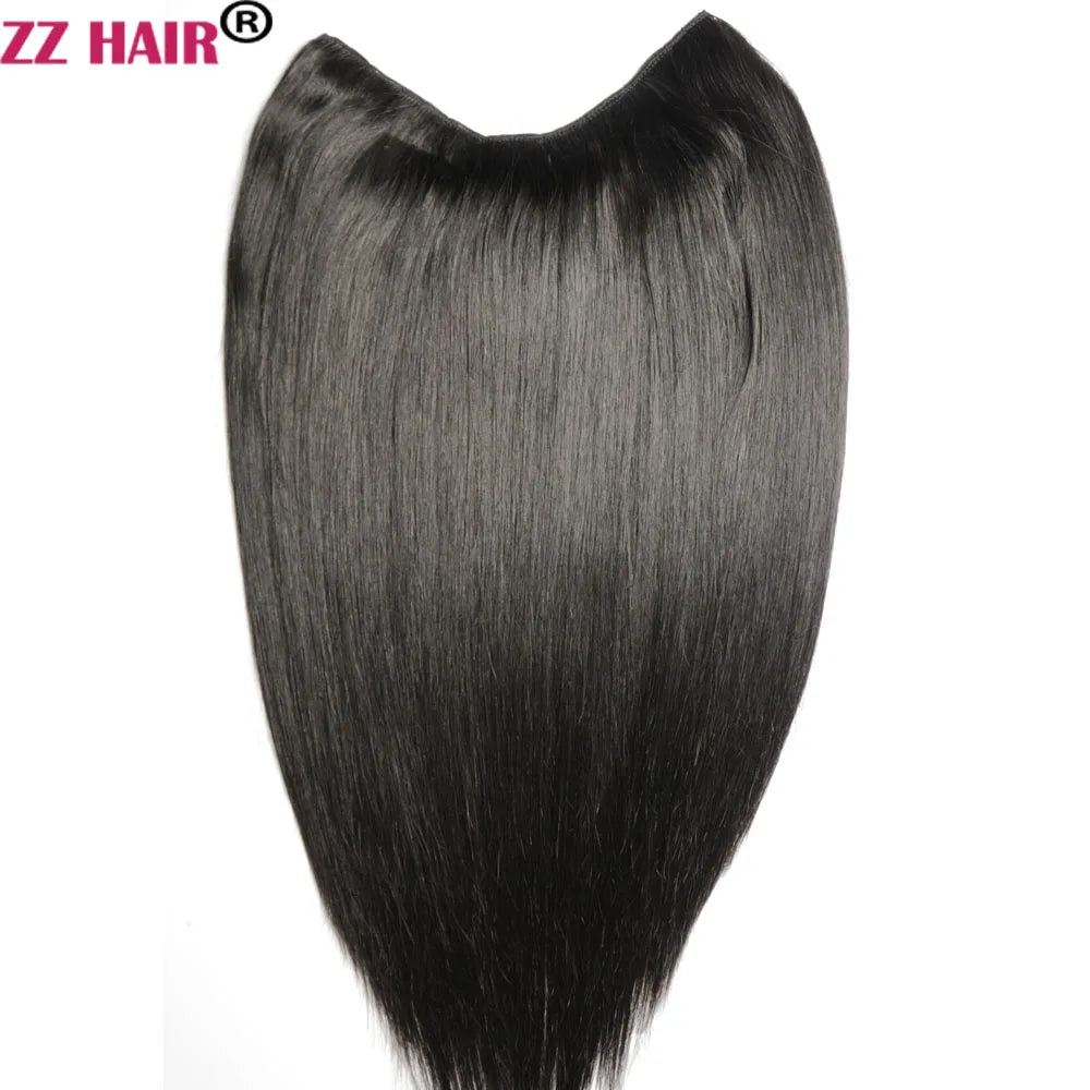ZZHAIR 100% Brazilian Human Remy Hair Extensions 120g-200g 16"-26" U Piece Wig Clip-in Natural Straight