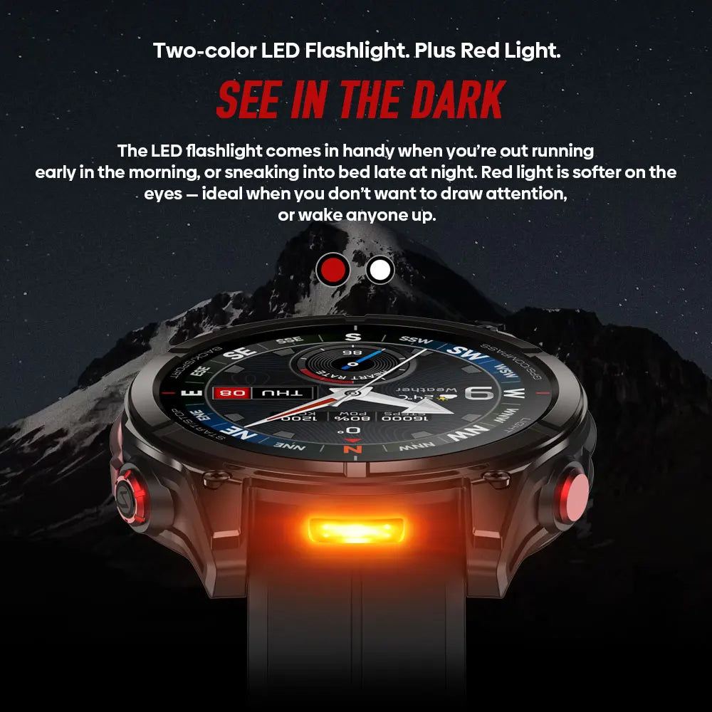 2026 Zeblaze Stratos 4 Pro Gps Smart Watch 1.43'' Amoled Display Dual Color Flashlight Music Storage 170+ Exercise Modes Smartwatch