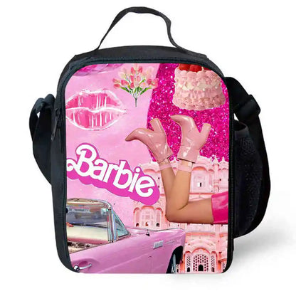 Mochila escolar infantil con diseño de Barbie y bolsas para el almuerzo y lápices para guardería, el mejor regalo para niños y niñas.