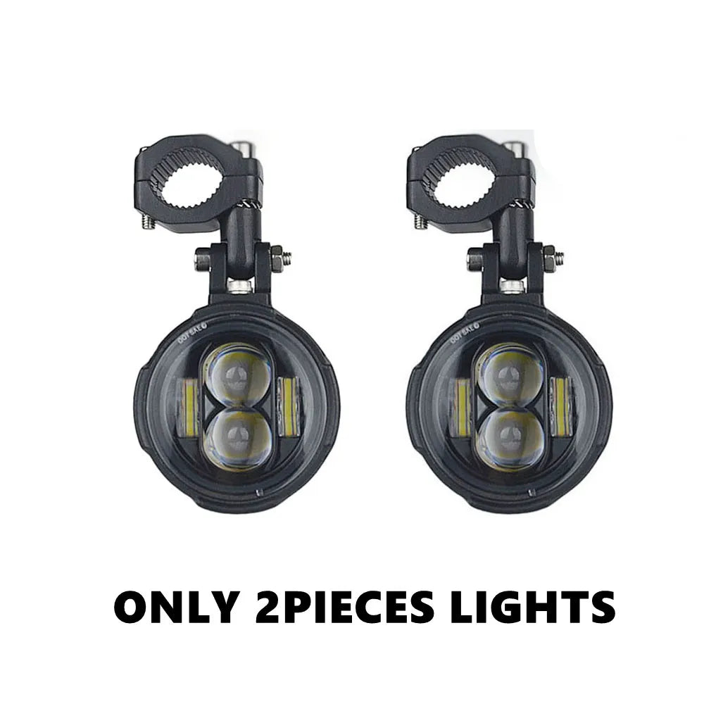 Motorcycle LED Auxiliary Lamp For BMW R1200GS F800GS ADV Yamaha MT07 MT09 CRF1000L Africa Twin Kawasaki Fog Lights Moto Lamp