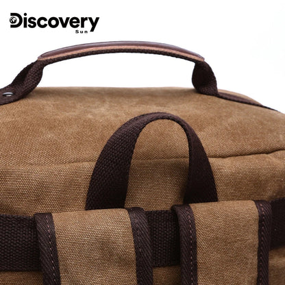 Mochila de lona multifuncional DISCOVERY-SUN, mochila informal para senderismo, mochila escolar para deportes al aire libre, mochila de viaje de gran capacidad.