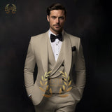 Traje blanco roto para hombre, para boda, cena, fiesta o cóctel, de 3 piezas (chaqueta, chaleco y pantalón), talla personalizada, color y vestido.