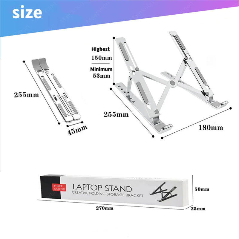 Adjustable Aluminum Alloy Laptop Holder Notebook Stand Lifting Cooling Bracket For Macbook Lenovo Portable Computer Accessories