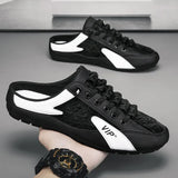 2023 Men's Fashion New Style Lat-sole Wild Flat Bottom Summer Thin Section Baotou Half Slippers 