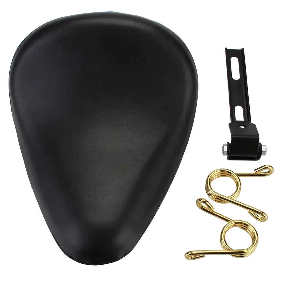 12" Motorcycle Universal PU Solo Driver Seat Springs Bracket Mount Kit For Harley Honda Yamaha Kawasaki Suzuki Indian Triumph
