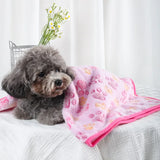 Soft Fluffy High Quality Pet Blanket Flannel Dog Sleeping Blanket Paw Print Pattern Pet Mat Warm Comfortable Blanket for Cat Dog