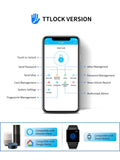 Waterproof Sliding Door Smart Lock TTLock App Alexa Fingerprint Digital Code RFID Card Anti-Lock Aluminum Glass Electronic Lock