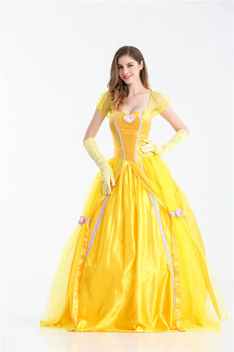 Halloween Costume Belle Princess Dress Adult Beauty and Beast Anime Belle Dress Cosplay Performance Women Birthday Gifts