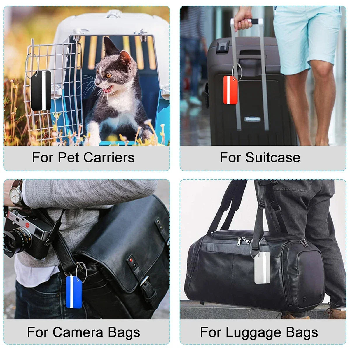 Aluminium Alloy Aircraft Luggage Tag with Name Travel Luggage Tag ID Card Anti-lost Solid Color Travel Accessories