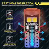 2/4/6/10/20 Pieces CANBUS T10 W5W LED Bulbs for Car Interior Dome Door Map Trunk License Plate Lights 12V 3030SMD White Yellow