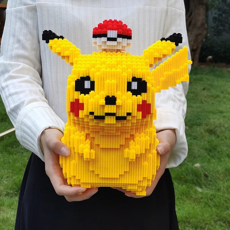 5210pcs Anime Pokemon Pikachu Diamond Micro Building Blocks Games Model Mini Bricks Figure Difficult Decompression Toys Gift