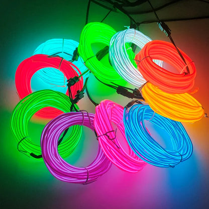 10/5/3/2/1M Glow EL Wire Neon Cable Christmas Dance Party DIY Costumes USB Switch Light Battery Voice control Lamp LED Mask Ball
