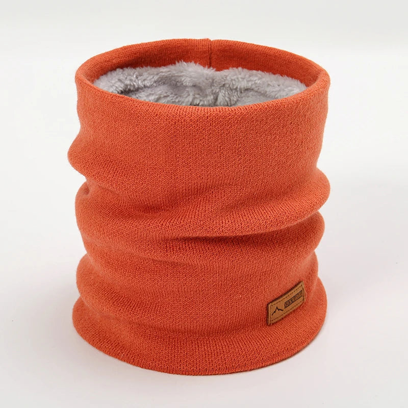 Bufanda cálida de invierno 2023 para mujer, de punto, con anillos de felpa, lisa, para hombre y mujer.