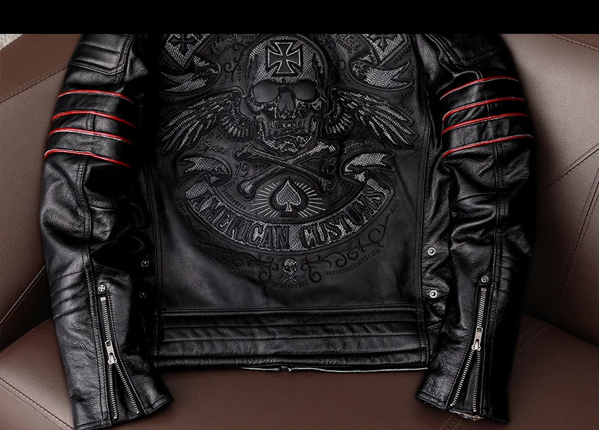 Chaqueta de motociclista nueva para hombre, de piel de vaca, para motocross, de cuero, para invierno, resistente al viento, para carreras, ropa de motociclista resistente al desgaste para Harley.
