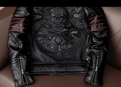 Chaqueta de motociclista nueva para hombre, de piel de vaca, para motocross, de cuero, para invierno, resistente al viento, para carreras, ropa de motociclista resistente al desgaste para Harley.