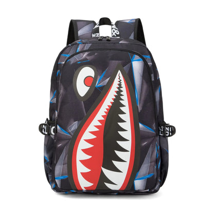 Camo Bookbag for Middle Shark Backpack Boys for Kids School Bags Travel Back Pack
