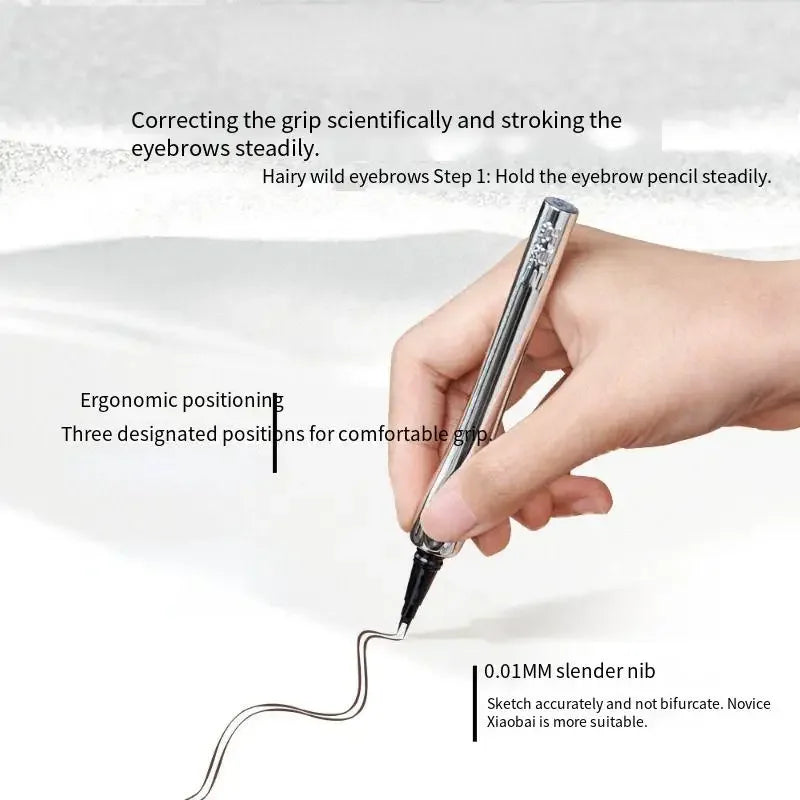 Lápis de sobrancelha de duas garfos, à prova d'água, sem manchas, delineador líquido extremamente fino, não desbota, lápis de sobrancelha tridimensional