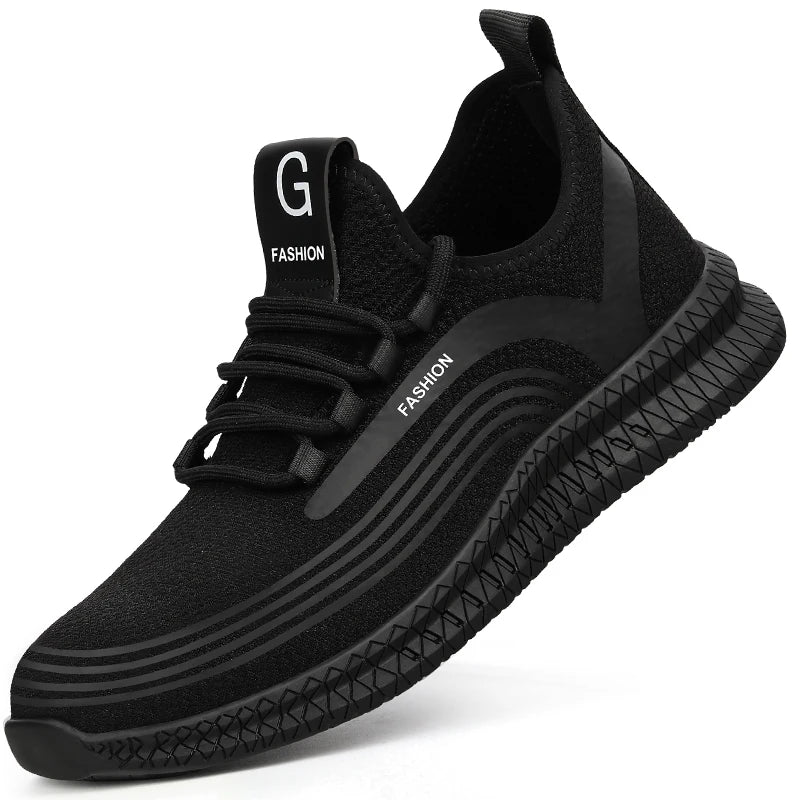 Manlegu Air Mesh Steel Toe Work Shoes Breathable Working Shoes Women Man Safety Shoes Lightweight Puncture-Proof Safety Boots