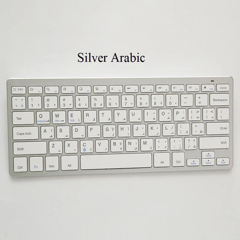 Bluetooth Keyboard Mini Ultra Thin Portable Wireless Keyboard Spanish Russian Layout for Tablet/iPad/Laptop/Phone