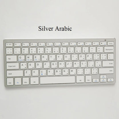 Bluetooth Keyboard Mini Ultra Thin Portable Wireless Keyboard Spanish Russian Layout for Tablet/iPad/Laptop/Phone