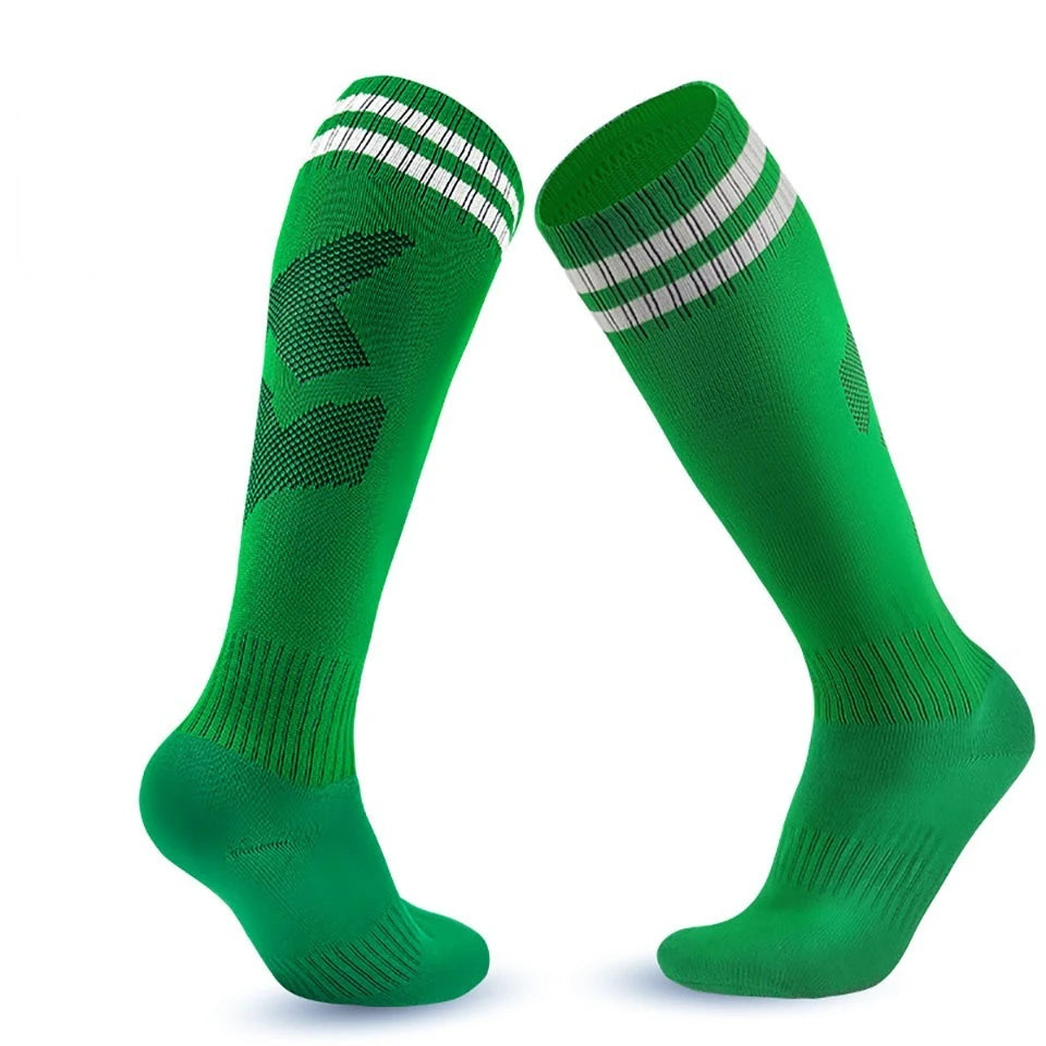 Loogdeel 1 Pair Soccer Socks Stripe Knee High Softball Baseball Team Sports Socks Breathable Football Socks for Kids Adults