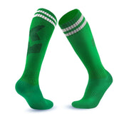 Loogdeel 1 Pair Soccer Socks Stripe Knee High Softball Baseball Team Sports Socks Breathable Football Socks for Kids Adults